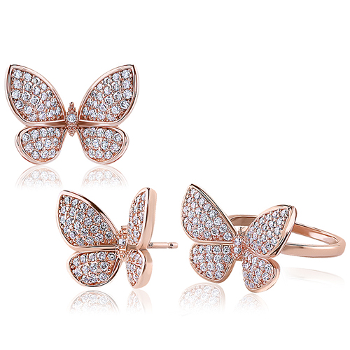 Free summer special price + free shipping★<font color="red"></font><br> ♣Garden Series♣14k Gold<br> Windy Crystal Earring+Ring SET0113 Korea
