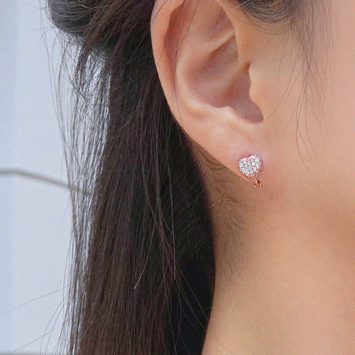 Free summer special price + free shipping★ <font color="red"><br>14K★</font><br> Eros heart one touch ring Earring<br> EA2737