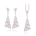 Free summer special price + free shipping★<br> <font color='red'>14k gold★</font><br> Chandelier Earrings +Necklace<br> SET0040 Korea