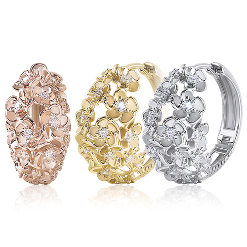 Free summer special price + free shipping★<br> <font color="red">♣Garden Series♣<br> 14K★</font><br> Flower Basket One Touch Ring Earring EA2711 Korea