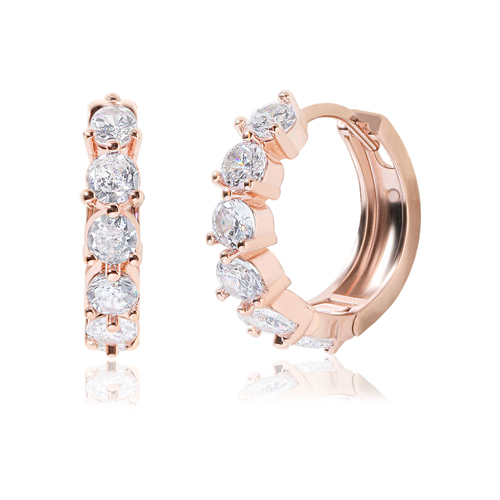 Free summer special price + free shipping★<br><font color="red"></font> Prong Crystal One Touch Ring Earring<br> EA3136 Korea