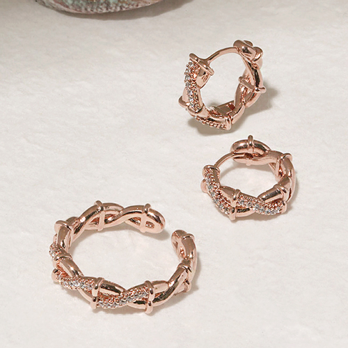 Free summer special price + free shipping★<br> <font color="red">10 hours only! 90,000 won off 14K★<br> Earring/Ring SET</font><br> RONAR TWEET SET SET0454