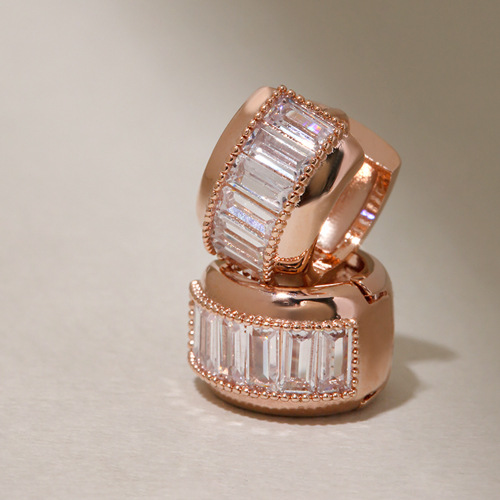 New arrivals 50% off ★Free shipping<br> <font color="red">14K★</font><br> Plain one-touch ring Earring<br> EA0082_A