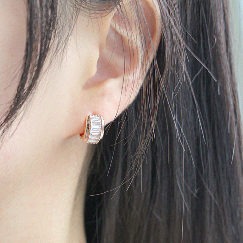 New arrivals 50% off ★Free shipping<br> <font color="red">14K★</font><br> Plain one-touch ring Earring<br> EA0082_A