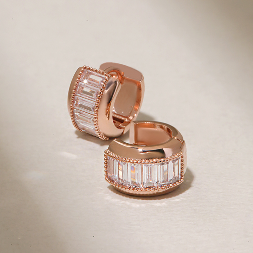 New arrivals 50% off ★Free shipping<br> <font color="red">14K★</font><br> Plain one-touch ring Earring<br> EA0082_A