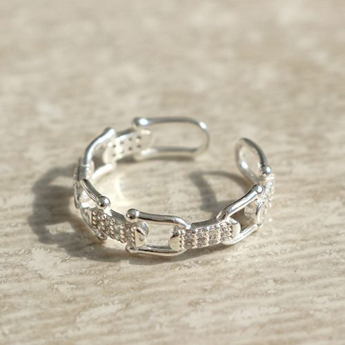 Free summer special price + free shipping★<br> <font color="red">Total 92.5 Silver</font><br> Knot chain Ring<br> LRA0007