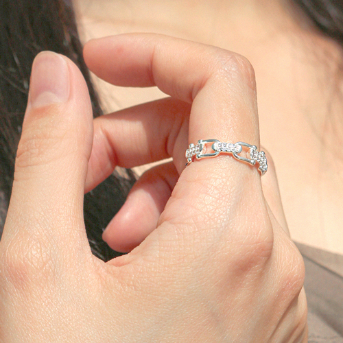 Free summer special price + free shipping★<br> <font color="red">Total 92.5 Silver</font><br> Knot chain Ring<br> LRA0007