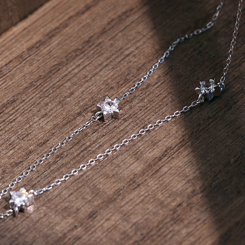 Free summer special price + free shipping★<br> <font color="red">Total 92.5 Silver★</font><br> Vesty Crystal Necklace<br> NA0332