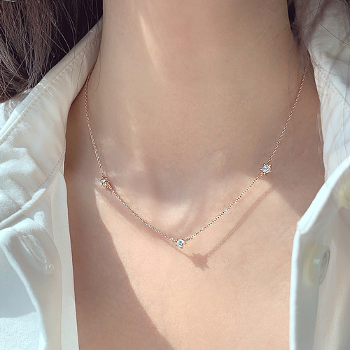 Free summer special price + free shipping★<br> <font color="red">Total 92.5 Silver★</font><br> Vesty Crystal Necklace<br> NA0332