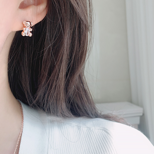 Free summer special price + free shipping★<br> <font color="red">14k★</font><br> Teddy Crystal Earring<br> EA2545