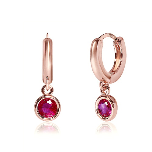Summer Sale Special + Free Shipping★<br> <font color="red">14K★</font><br> Berry Ruby One-Touch Ring Earring<br> EA2938 Korea