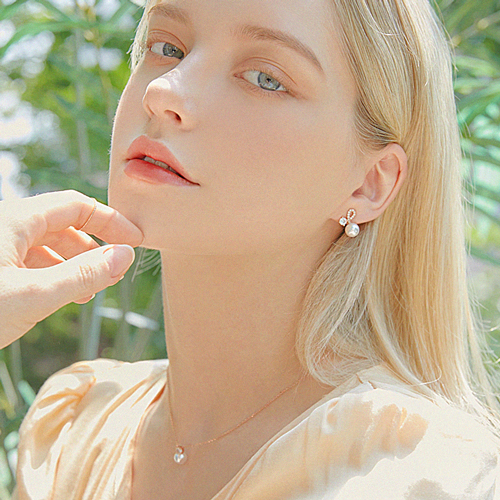 Free summer special price + free shipping★<br> <font color="red">14k★<br> Earring/Necklace SET</font><br> Melang pearl SET(8mm) SET0072