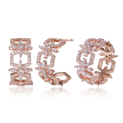 Summer Sale Special + Free Shipping★<br> <font color="red">14K★<br> Earrings/Ring SET</font><br> Jaya Crystal SET SET0415