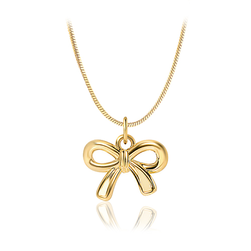 <font color="red">99.9% Pure Gold 24K Gold</font> Necklace<br><font color="red"> </font>Bowknot snake chain Necklace<BR> NA0009_J