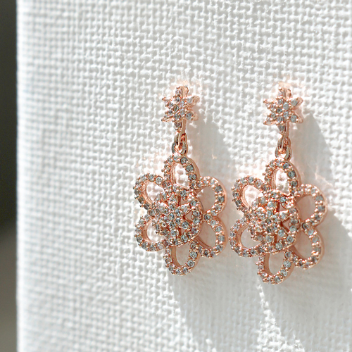 New arrivals 50% off ★Free shipping<br> <font color="red">92.5 Silver★</font><br> Langlang Flower Olive Earring<br> EA0080_A