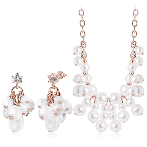 Free summer special price + free shipping★<br> <font color="red">92.5 Silver★<br> Earring/Necklace SET</font><br> grape pearl SET SET0469