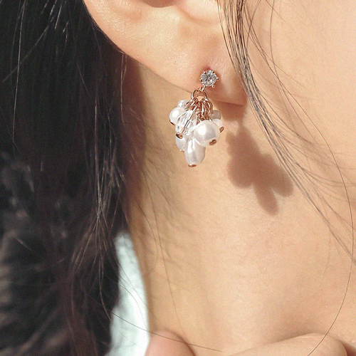 New arrivals 50% off ★Free shipping<br> <font color="red">92.5 Silver★</font><br> Grape pearl Earrings(4mm,6mm)<br> EA3171