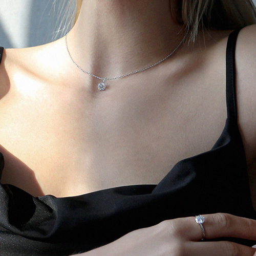 Opening special price 69% + free shipping★<br> <font color="red">92.5 Silver★<br> Ring/Necklace SET</font><br> Moissanite diamond SET SET0470