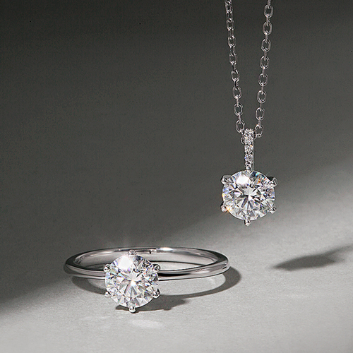 Opening special price 69% + free shipping★<br> <font color="red">92.5 Silver★<br> Ring/Necklace SET</font><br> Moissanite diamond SET SET0470