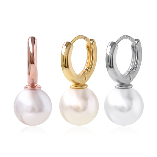 Summer Sale Special + Free Shipping★<br> <font color="red">14k★</font><br><font color="red"></font> Shorty pearl one-touch ring earring EA2515 Korea