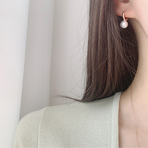 Summer Sale Special + Free Shipping★<br> <font color="red">14k★</font><br><font color="red"></font> Shorty pearl one-touch ring earring EA2515