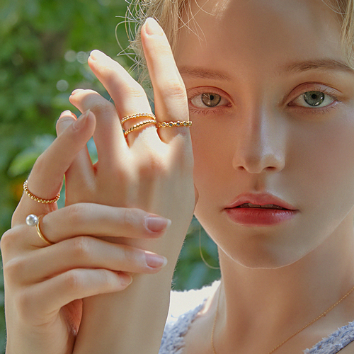 Free summer special price + free shipping★<br><font color="red"></font> Sponsored by Son Ye-jin<br> Boulder 5SET layered Ring (size 11-17)<br> RA0355