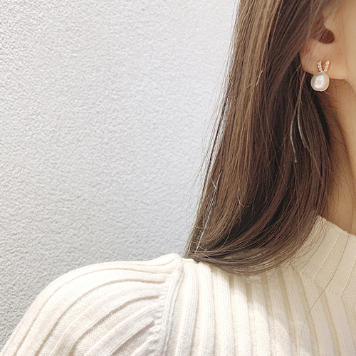 Summer Sale Special + Free Shipping★<br> <font color="red">14K★</font><br> Bunimoa pearl earrings (8mm)<br> EA2811