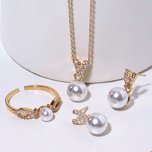 Set Special Sale 68%+Free Shipping<br> <font color="red">14K★<br> Earring/Ring/Necklace SET</font><br> Bunimoa pearl SET SET0304