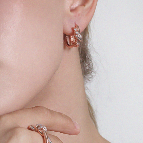 New 53%<br> <font color="red">14k★</font><br> Benda Knot One Touch Ring Earring<br> EA3069