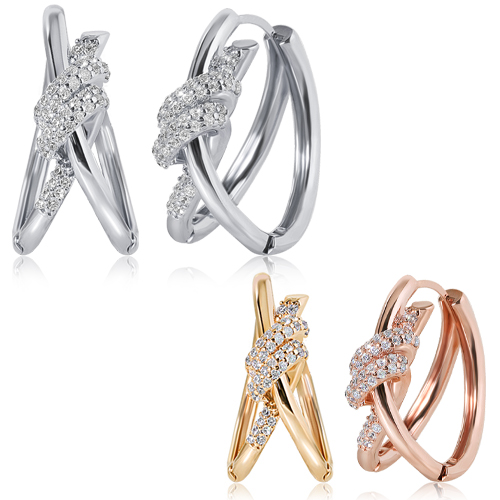 New 53%<br> <font color="red">14k★</font><br> Benda Knot One Touch Ring Earring<br> EA3069 Korea