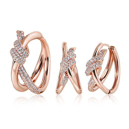 Summer Sale Special + Free Shipping★<br> <font color="red">Add 75% when purchasing 14k ★+Summer anklets together<br> Earring/Ring SET</font><br> Benda Knot SET SET0421