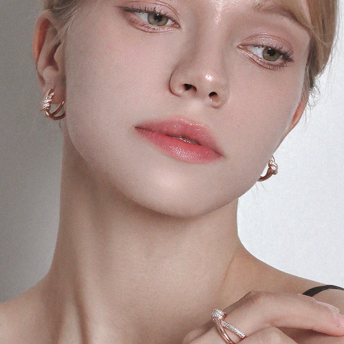 Summer Sale Special + Free Shipping★<br> <font color="red">Add 75% when purchasing 14k ★+Summer anklets together<br> Earring/Ring SET</font><br> Benda Knot SET SET0421