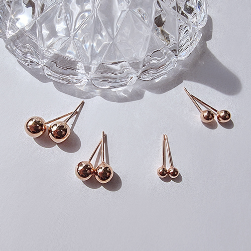 Summer Sale Special + Free Shipping★<br> <font color="red">14k gold★</font><br> 4 sizes from 3mm to 6mm<br> Raise Mini Earring EA2090
