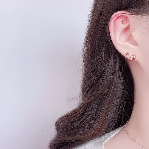 Summer Sale Special + Free Shipping★<br> <font color="red">14k gold★</font><br> 4 sizes from 3mm to 6mm<br> Raise Mini Earring EA2090