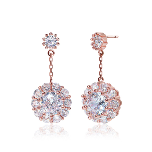 Summer Sale Special + Free Shipping★<br> <font color="red">14K ★</font><BR> Round Crystal Olive Earrings<br> EA0940