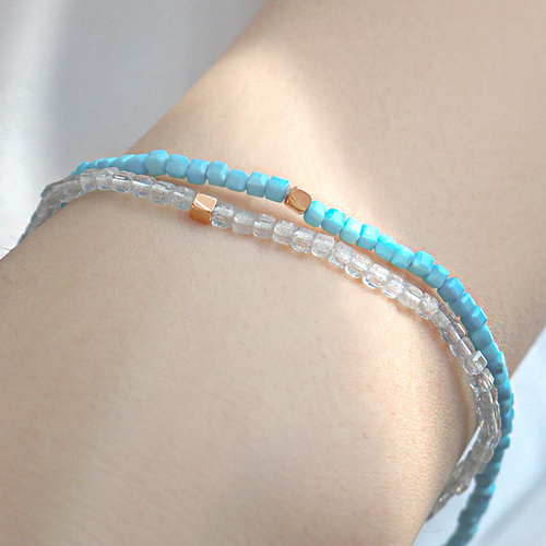 Summer Sale Special + Free Shipping★<br> <font color="red">Real 14K gold ★ Natural gemstone bracelet<br></font> Candy Pop Gemstone Bracelet<br> BA0009_B