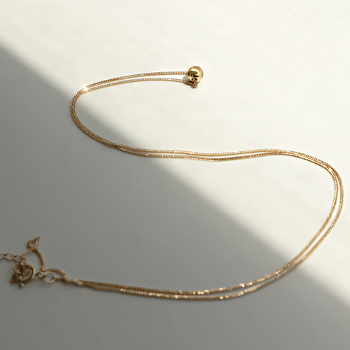 Free shipping★ <font color="green">Made</font> in <font color="red">ITALY</font><br> <font color="red">All 18K gold★<br></font> Sanding chain Necklace<BR> NA0089_B