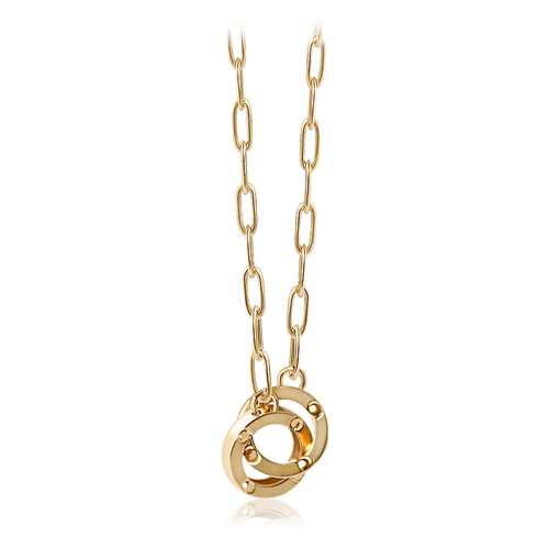 Free shipping★ <font color="green">Made</font> in <font color="red">ITALY</font><br> <font color="red">★ All 18K gold imported from Italy<br></font> Saint-Notre Clip Chain Necklace<BR> NA0091_B