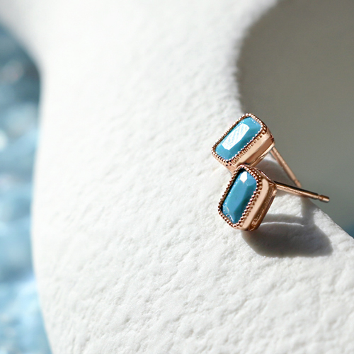 Summer Sale Special + Free Shipping★<br> <font color="red">14K★</font><br> Mel Mini Square Earring<br> EA2899