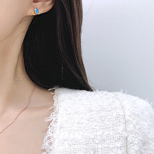 Summer Sale Special + Free Shipping★<br> <font color="red">14K★</font><br> Mel Mini Square Earring<br> EA2899