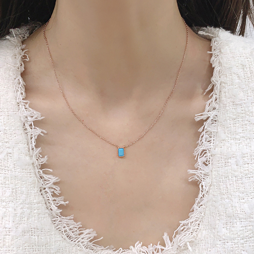 Summer Sale Special + Free Shipping★<font color="red"> </font><br>Mel Mini Square Necklace<br> NA0561