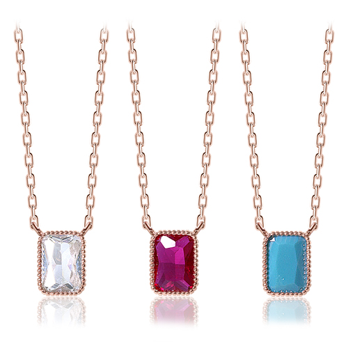 Summer Sale Special + Free Shipping★<font color="red"> </font><br>Mel Mini Square Necklace<br> NA0561 Korea