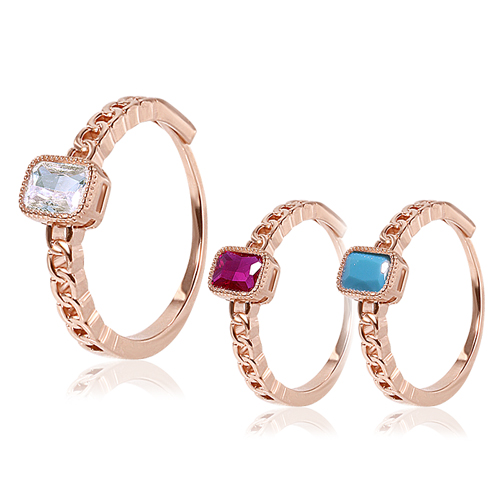 Summer Sale Special + Free Shipping★<font color="red"></font><BR> Mel Mini Square Ring (free, L)<BR> RA0603 Korea