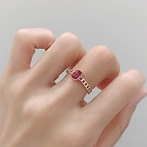 Summer Sale Special + Free Shipping★<font color="red"></font><BR> Mel Mini Square Ring (free, L)<BR> RA0603
