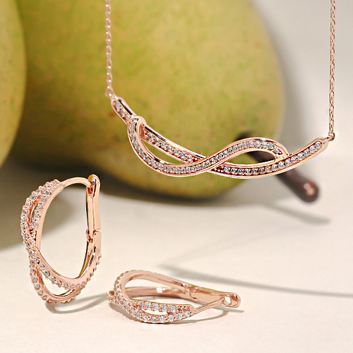 Summer Sale Special + Free Shipping★<font color="red"></font><br> 14k★<br> Nouvelle Earring+Necklace<BR> SET0067 Korea