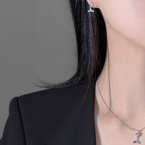 Summer Sale Special + Free Shipping★ <font color="red"><br>14K★<br> Earring/Necklace SET<br></font> Whale tail SET SET0447