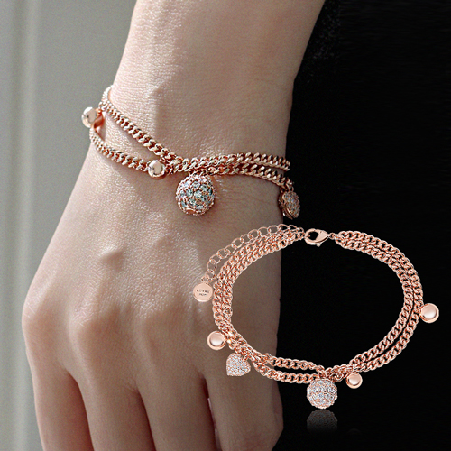 Summer Sale Special + Free Shipping★<br><font color="red"></font> Bowling layered chain bracelet<br> BA0505