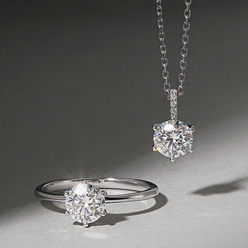 8/19 Today only, this price + free shipping★<br> <font color="red">Overall 92.5 Silver★<br> Ring/Necklace SET</font><br> Moissanite diamond SET SET0470