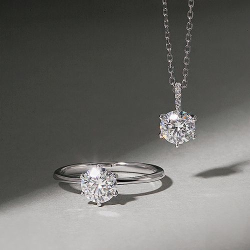 8/19 Today only, this price + free shipping★<br> <font color="red">Overall 92.5 Silver★<br> Ring/Necklace SET</font><br> Moissanite diamond SET SET0470