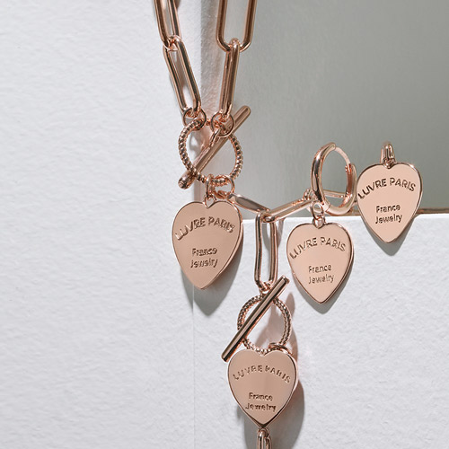 Summer Sale Special + Free Shipping★<br> <font color="red">14k★</font><br> Earrings/Necklace/Bracelet SET<br> Luvre heart SET0168